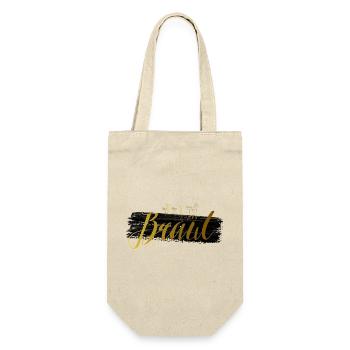 Braut JGA Gold Cocktail Elegant Design - Geschenkbeutel für Flaschen - Natur - Vorne