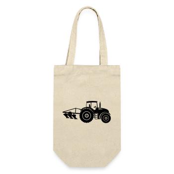 Tractor with plow logo farm - Gift Bag for Bottles - nature - Front
