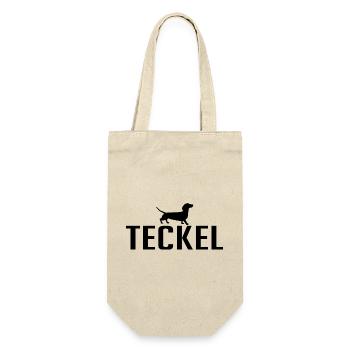 Teckel Hunderasse Hund Hunde Wilsigns - Geschenkbeutel für Flaschen - Natur - Vorne