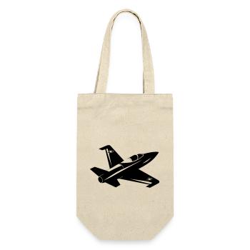 Kampfjet - Geschenkbeutel für Flaschen - Natur - Vorne