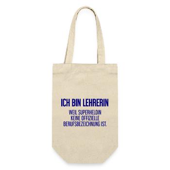 Lehrerin - Mein offizieller Superhelden-Beruf! - Geschenkbeutel für Flaschen - Natur - Vorne
