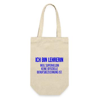 Lehrerin - Mein offizieller Superhelden-Beruf! - Geschenkbeutel für Flaschen - Natur - Vorne
