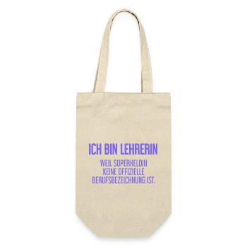 Lehrerin - Mein offizieller Superhelden-Beruf! - Geschenkbeutel für Flaschen - Natur - Vorne