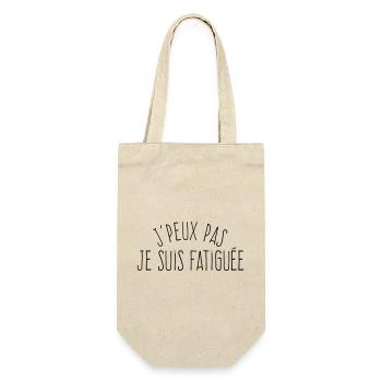 J'peux pas je suis fatiguée (féminin)  - Sac à bouteille - nature - Devant