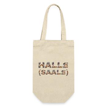 Halle (Saale) Hund - Geschenkbeutel für Flaschen - Natur - Vorne