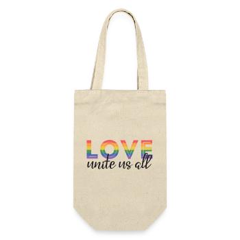 LGBT Pride Month - Liebe vereint uns alle - Geschenkbeutel für Flaschen - Natur - Vorne