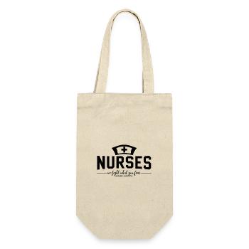 Nurses Krankenschwester Arzthelferin Arzt Medizin - Geschenkbeutel für Flaschen - Natur - Vorne