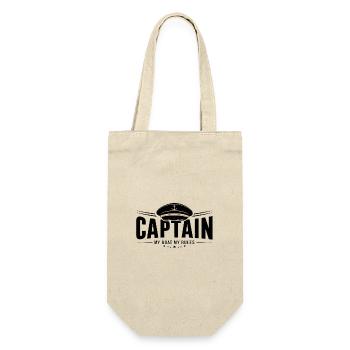 Capitaine Capitaine - Mon Bateau Mes Règles Citation - Sac à bouteille - nature - Devant