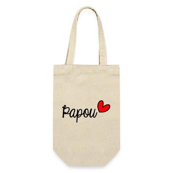 PAPUA. PAPA. VATERTAG. FROHER VATERTAG - Geschenkbeutel für Flaschen - Natur - Vorne