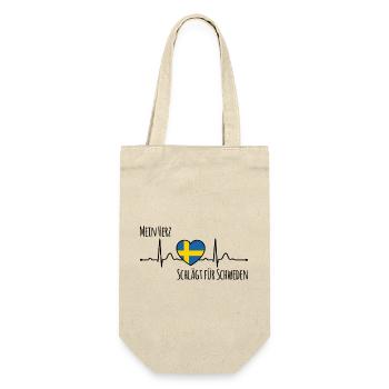 Mein Herz schlägt für Schweden Skandinavien - Geschenkbeutel für Flaschen - Natur - Vorne