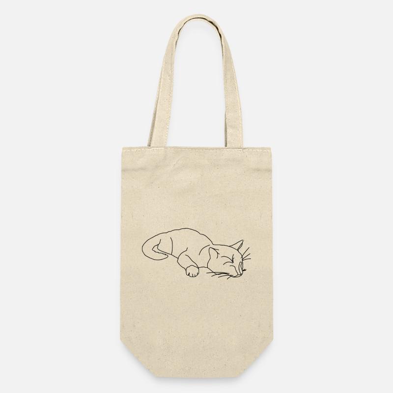 Sleeping Cat Sketch - Gift Bag for Bottles - nature