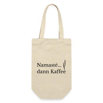 Namasté. dann Kaffee Lustiges Yoga & Kaffee Shirt - Geschenkbeutel für Flaschen - Natur - Vorne