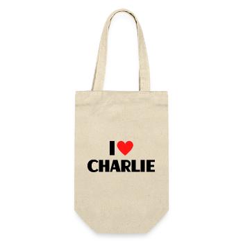 I love Charlie Red Heart Love Fan Gift - Gift Bag for Bottles - nature - Front