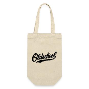 Oldschool Retro Logo T-Shirt - Geschenkbeutel für Flaschen - Natur - Vorne