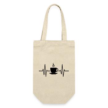 Battement de cœur de café, conception artistique au trait minimal - Sac à bouteille - nature - Devant