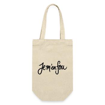 Je m'en fou Motto Französisch - Geschenkbeutel für Flaschen - Natur - Vorne