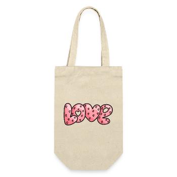 Lettrage LOVE – design cœur & amour - Sac à bouteille - nature - Devant