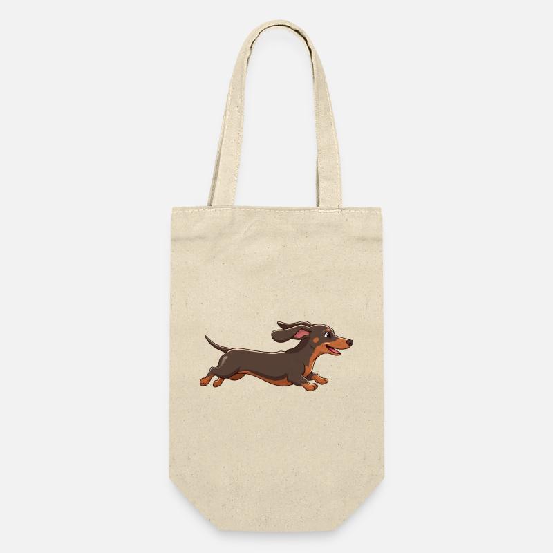 Amusant de courir joyeuse avec un teckel - Sac à bouteille - nature