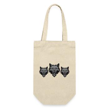 Wolf Team Rudel - Geschenkbeutel für Flaschen - Natur - Vorne