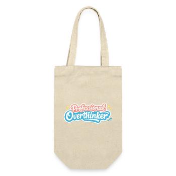 PROFESSIONAL OVERTHINKER Vintage - Geschenkbeutel für Flaschen - Natur - Vorne