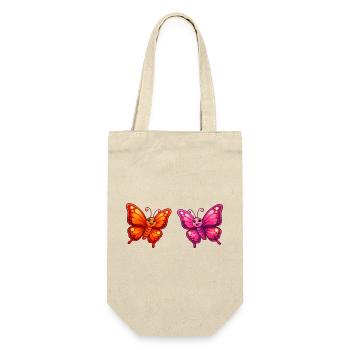 Papillons de dessins animés colorés - Sac à bouteille - nature - Devant