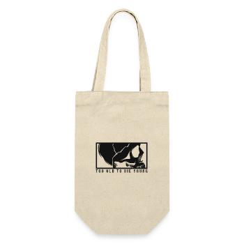 TOO OLD TO DIE YOUNG Skull Skeleton Rocker - Gift Bag for Bottles - nature - Front