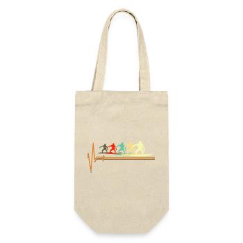 Retro Surfing Heartbeat Vintage Surfer Wave - Gift Bag for Bottles - nature - Front