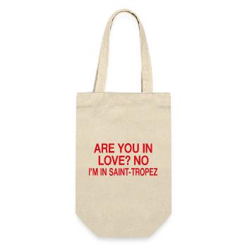 In Love Nein, ich bin in Saint-Tropez | Reisehumor - Geschenkbeutel für Flaschen - Natur - Vorne