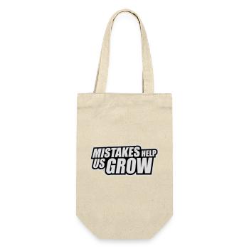 Mistakes Help Us Grow Lustig Motivational Wachstum - Geschenkbeutel für Flaschen - Natur - Vorne