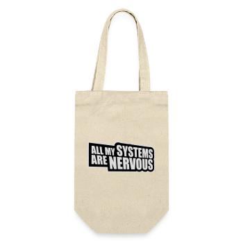 Tous mes systèmes sont nerveux, peur drôle, logo de nerd - Sac à bouteille - nature - Devant