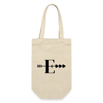 Letter e arrow heart - Gift Bag for Bottles - nature - Front