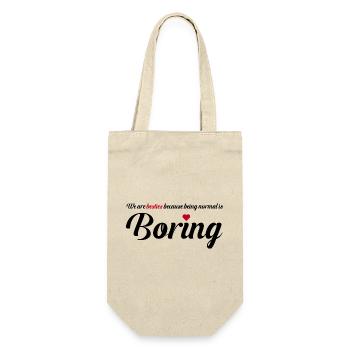 Besties Heart Friendship Design - Gift Bag for Bottles - nature - Front