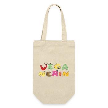 Vegan Colorful Vegetable Letters - Gift Bag for Bottles - nature - Front