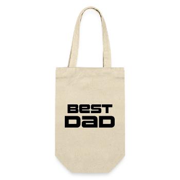 Bester Vater, bester schwarzer Vater - Geschenkbeutel für Flaschen - Natur - Vorne