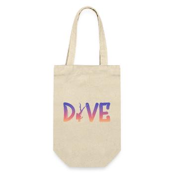 Dive - Diver Silhouette - Geschenkbeutel für Flaschen - Natur - Vorne