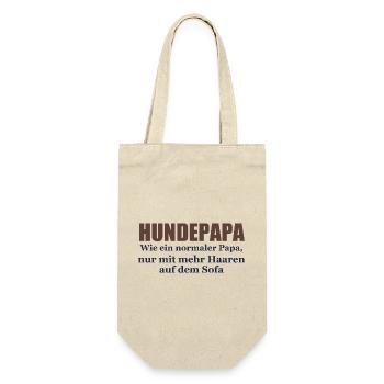 Hundepapa – Wie ein normaler Papa - Geschenkbeutel für Flaschen - Natur - Vorne