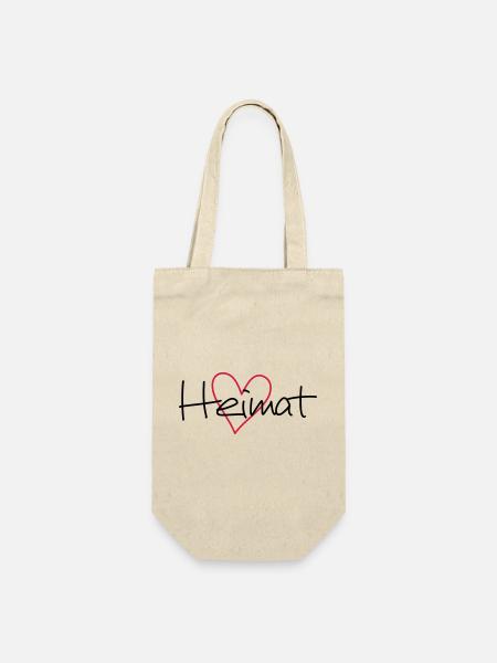Heimat Herz - Geschenkbeutel für Flaschen - Natur
