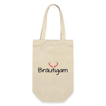 Bräutigam Geweih shirt Junggesellenabschied - Geschenkbeutel für Flaschen - Natur - Vorne