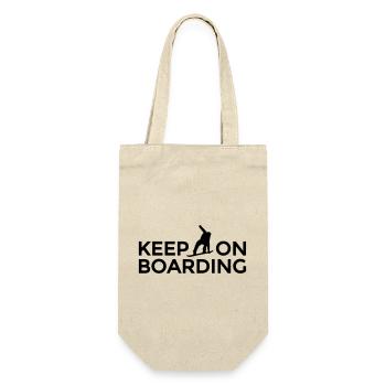 Keep on Boarding Après-Ski Snowboard Design - Gift Bag for Bottles - nature - Front