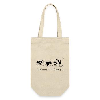 Meine Follower - Kühe, Landwirt, Bauernhof Tiere - Geschenkbeutel für Flaschen - Natur - Vorne