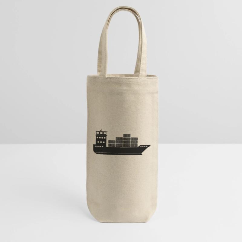 Seecontainerschiff oder Boot mit Containern Geschenkbeutel für Flaschen