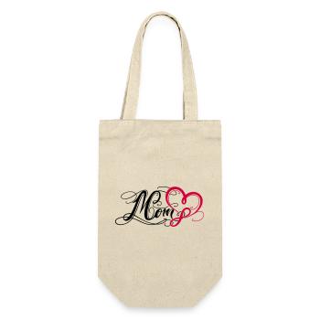 Mom Mama Muttertag - Geschenkbeutel für Flaschen - Natur - Vorne