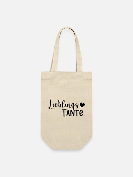 Lieblings Tante Geschenkidee - Geschenkbeutel für Flaschen - Natur
