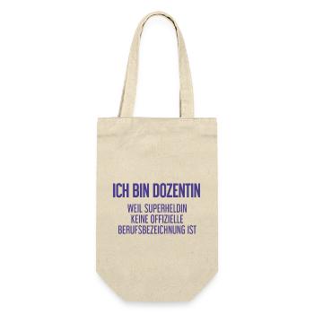 Dozentin - Mein offizieller Superhelden-Beruf! - Geschenkbeutel für Flaschen - Natur - Vorne