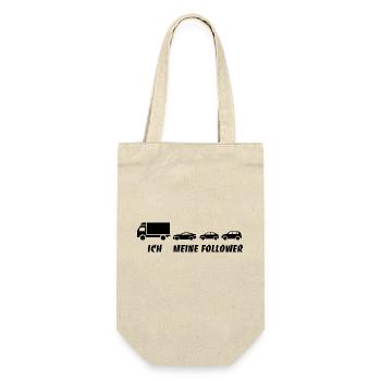 Ich und meine Follower - LKW - Stau - Geschenkbeutel für Flaschen - Natur - Vorne