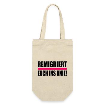 remigriert euch ins knie - Geschenkbeutel für Flaschen - Natur - Vorne