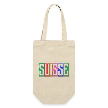 SCHWEIZ. HUMOR. LAND. FLAGGE. GENF. LAUSANNE - Geschenkbeutel für Flaschen - Natur - Vorne