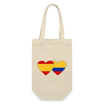 Espagne Colombie Drapeau Coeur Utilisé - Sac à bouteille - nature - Devant