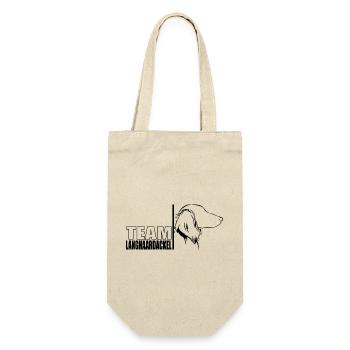 TEAM Langhaardackel Hunde Hund Wilsigns - Geschenkbeutel für Flaschen - Natur - Vorne