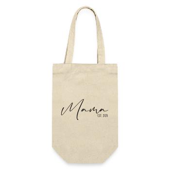 Mama est 2026 - Geschenkbeutel für Flaschen - Natur - Vorne